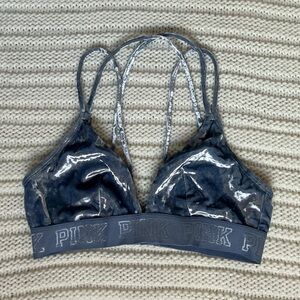PINK Victoria's Secret, Velvet Blue Bralette, Size S